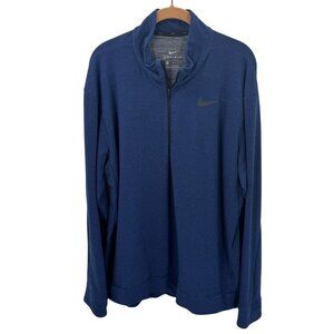 Nike Dri-Fit Navy Half-Zip Pullover Mens XL Lightweight Athletic Sweatshirt